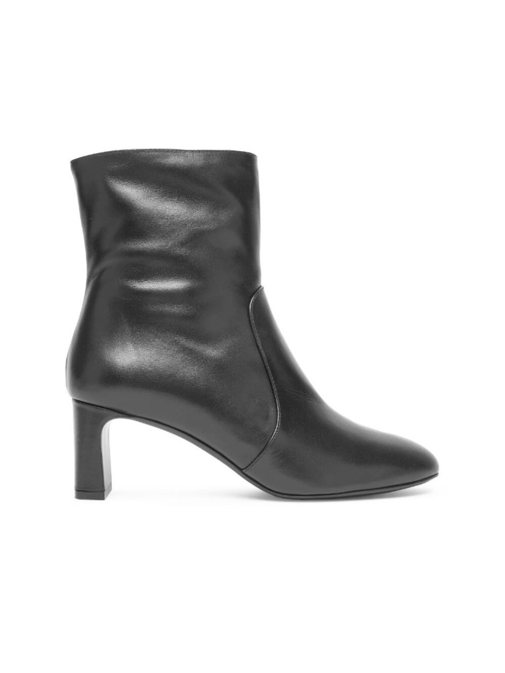 $700 STUART WEITZMAN Babette BOOTIE Zip LEATHER BLOCK HEEL BLACK 9.5 (PD15)